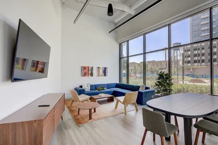 Resident lounge at Post Chicago co-living